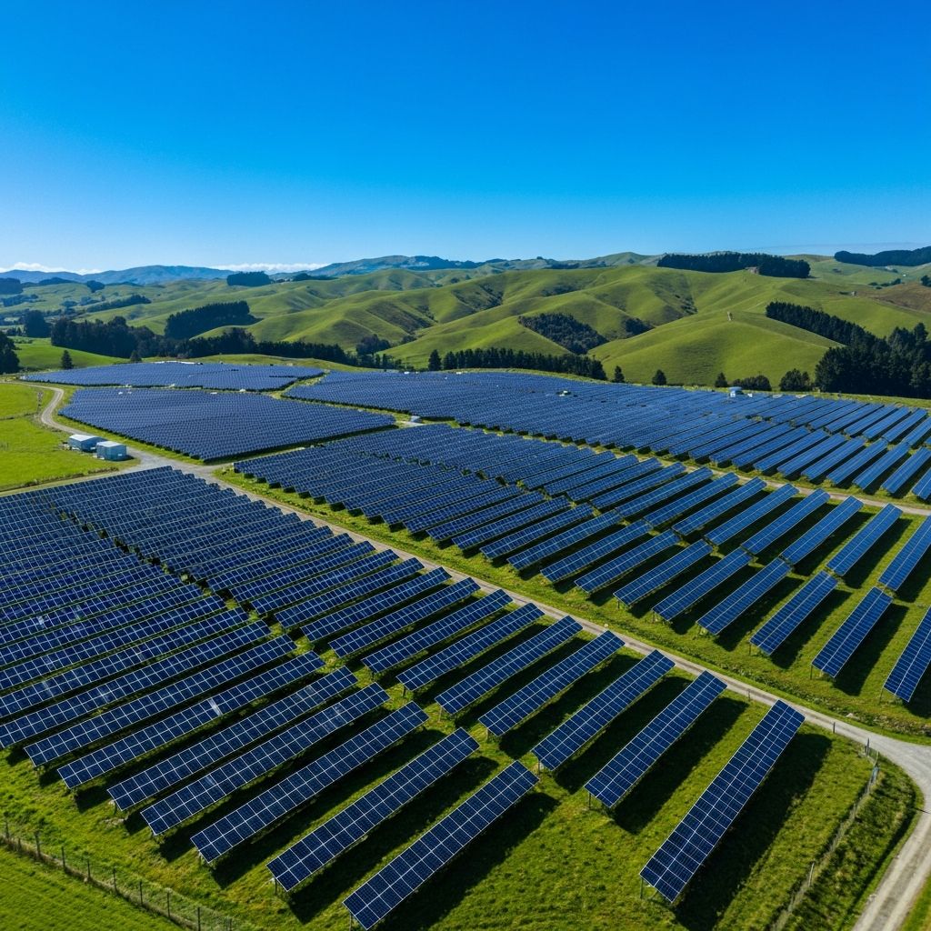 Solar farm aerial view